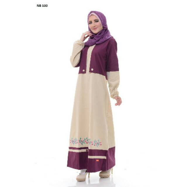 Gamis Motif / Gamis Syari / Baju Muslim Wanita / Gamis Dewasa Nibras NB 100