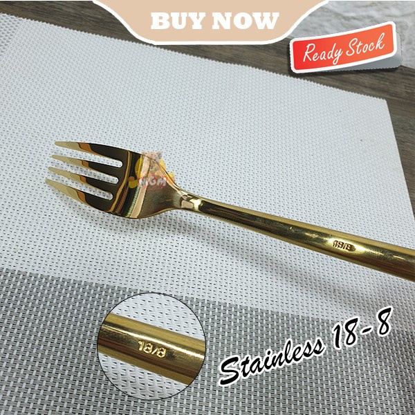 JAPAN Gold Garpu kue SULTAN emas TEBAL stainless 18-8 cake fork