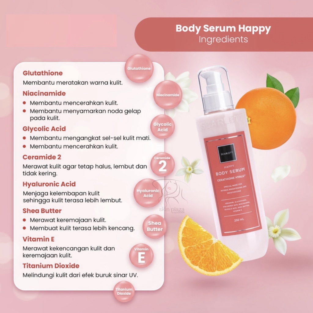 Scarlett Whitening Body Care HAPPY Series / Scarlett Acne Skin Care Series/ Brightly Ever After Day/ Night Cream Serum Krim Siang Malam / Happy