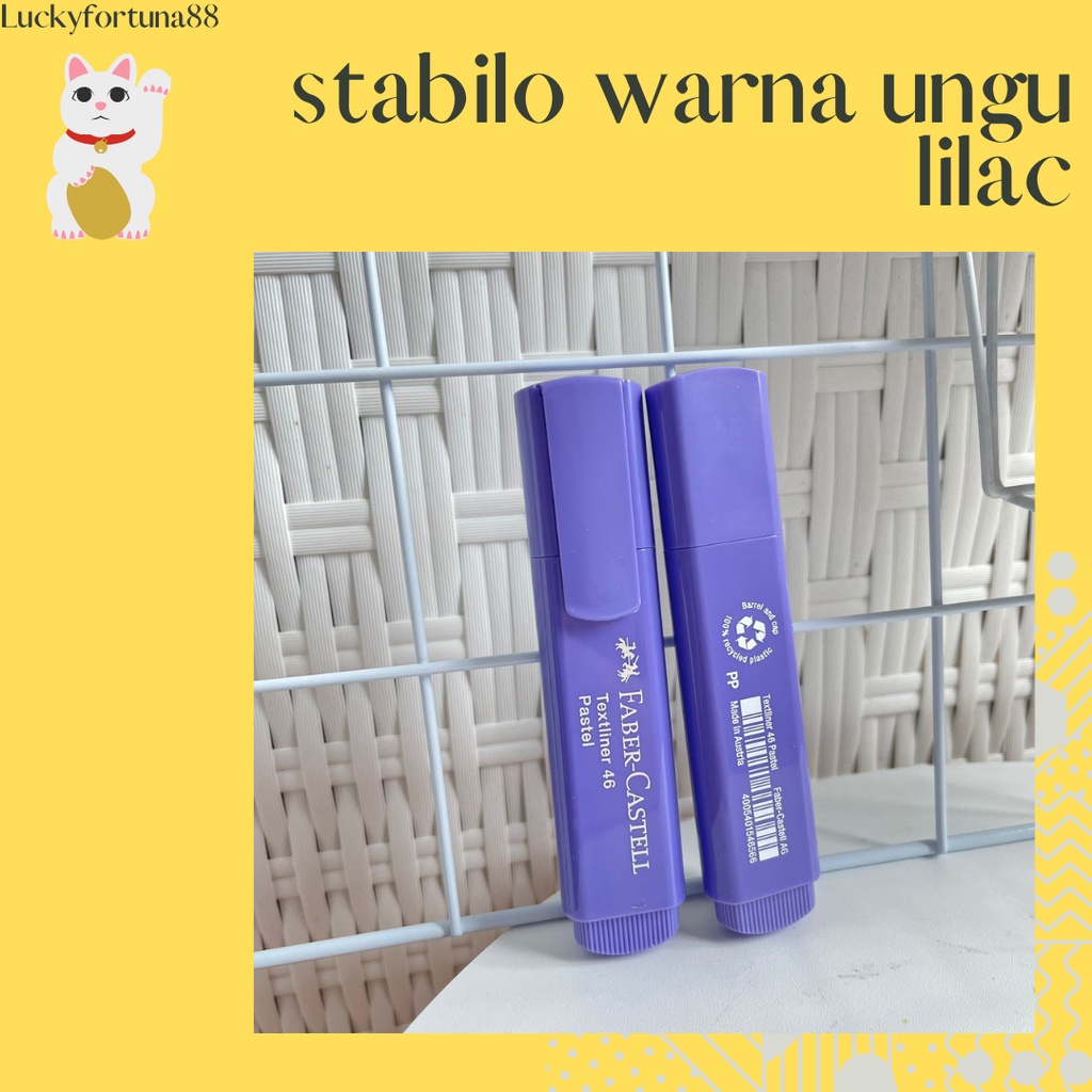 

[Luckyfortuna88] highlighter warna ungu lilac stabilo warna ungu lilac alat tulis alat tulis kantor alat tulis sekolah lucu murah ATK warna ungu