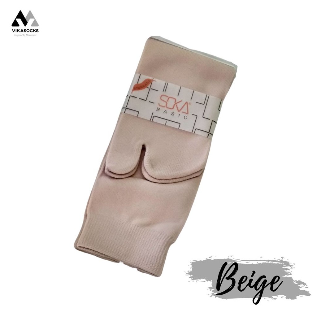 Kaos Kaki Soka Jempol Basic Wanita Hijab Muslimah Size M Pendek Warna Polos-M-Beige|WarnaKulit
