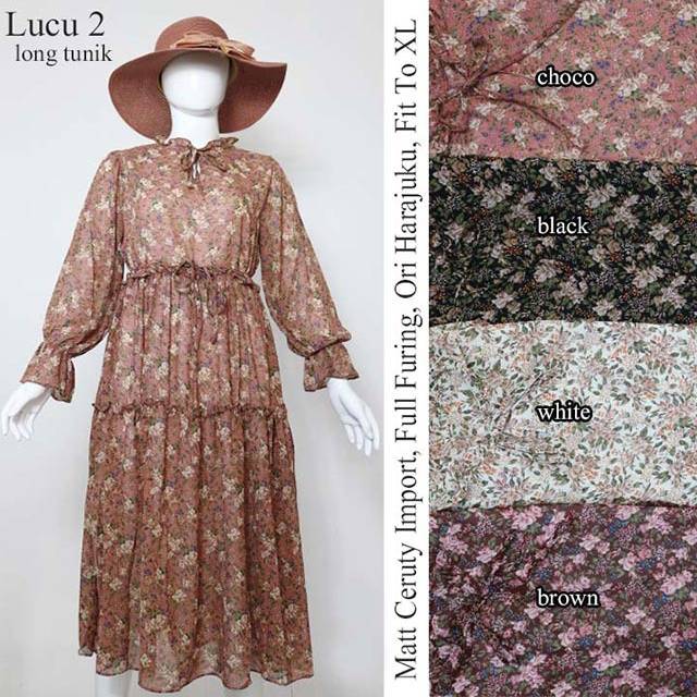 LUCU 2 LONG TUNIK, Matt Ceruty Import, Full Furing, Ori Harajuku