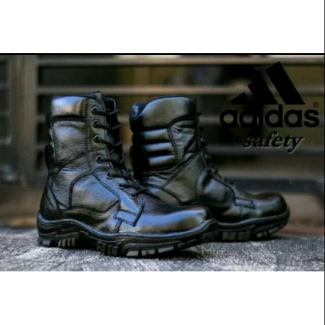 SEPATU BOOTS PRIA SAFETY ADIDAS SAFETY KULIT ASLI BLACK