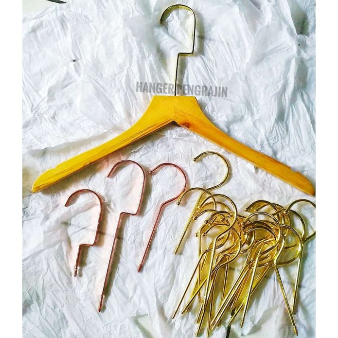 HOOK GOLD / HANGER KAYU HOOK GOLD KEPALA LURUS