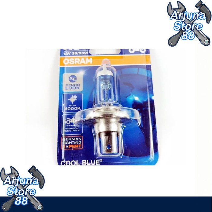 Lampu Motor Depan Halogen Osram H4 Bohlam Cool Blue 12v 35w Kaki 3