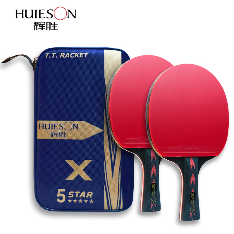 2pcs Ditingkatkan 5bintang Karbon Ditingkatkan Set Raket Tenis Meja Ringan Kuat Ping Pong Dayung Kelelawar Dengan Kontrol Yang Baik