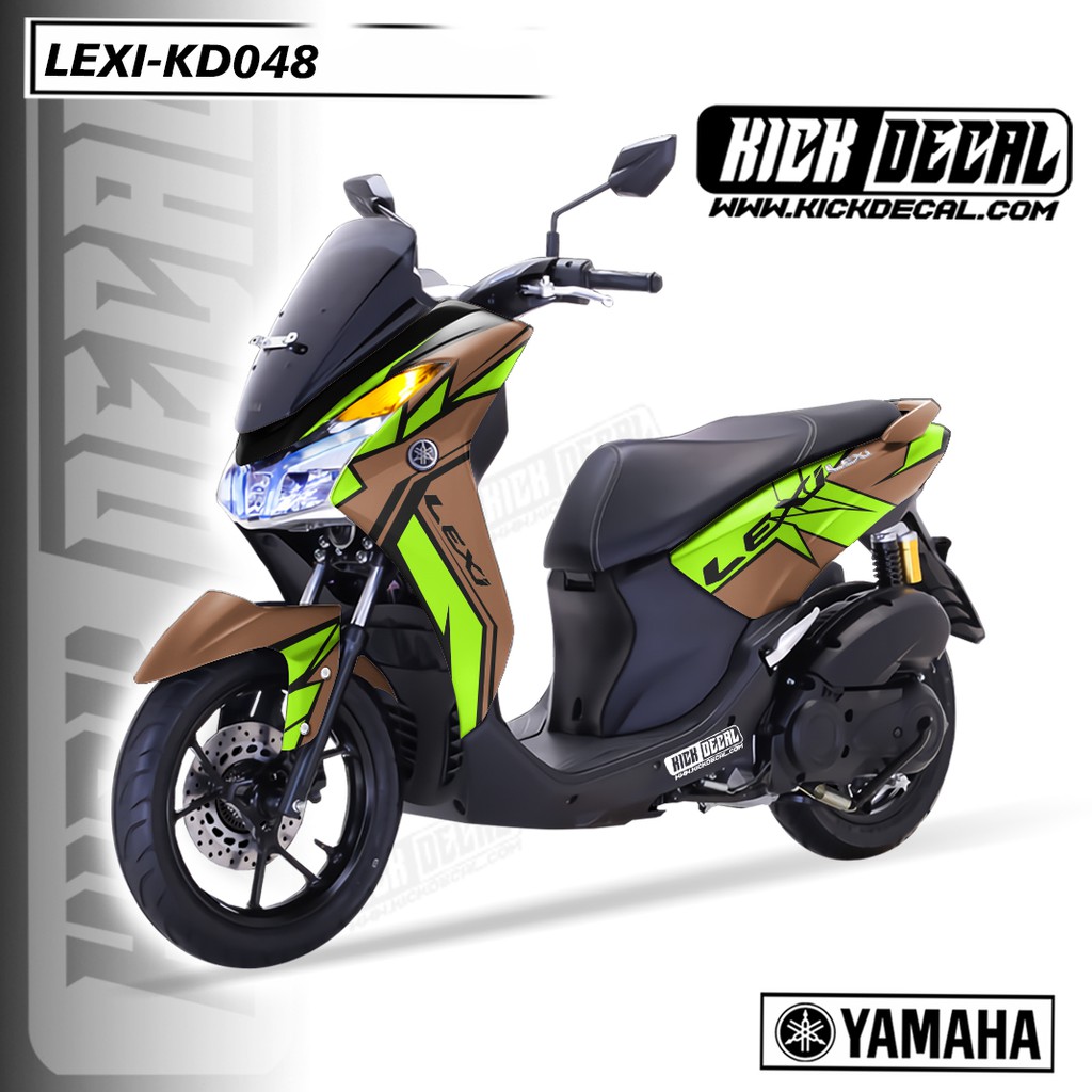 STICKER DECAL MOTOR LEXI COKLAT HIJAU VARIAN KD048