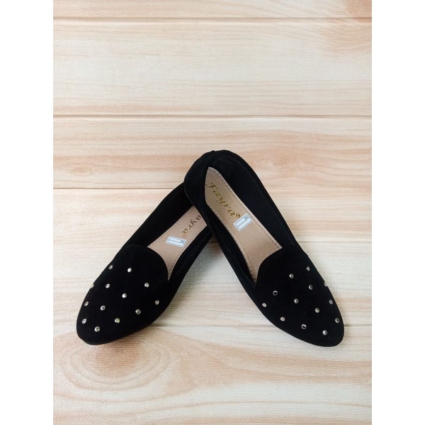Sepatu Balet Wanita Terbaru Model Kenong Lidah Flatshoes Hitam Simple Flash Sale Bisa COD