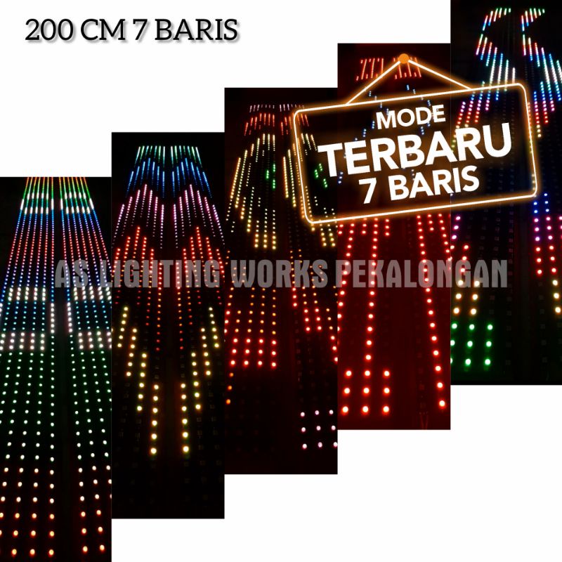 Led Variasi Kaca Strobo 7 Baris Wave TEXT WIFI Black PCB 12V/24V Mobil Truk Bus