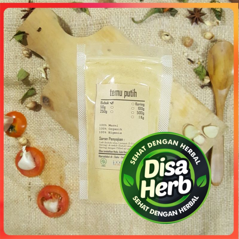 

TEMU PUTIH IRIS BUBUK 100 GRAM - Curcuma Zedoaria - MURNI - JSR - REMPAH - PREMIUM QUALITY