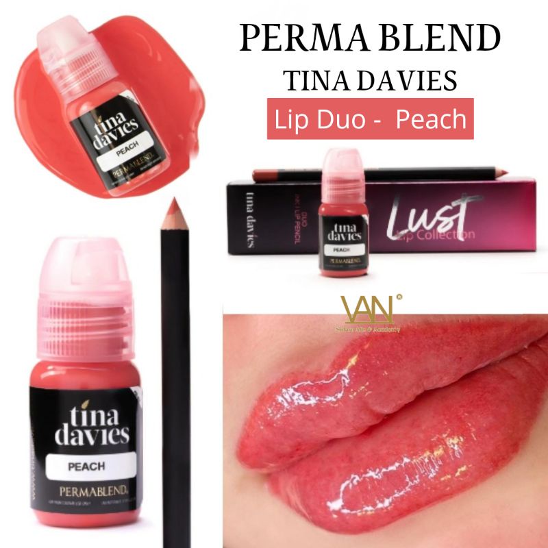 Tinta Permablend X Tina Davies Lip Duo - Peach Original Made in USA 15ml