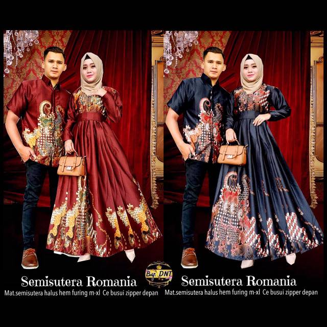 Semi sutera couple gamis batik