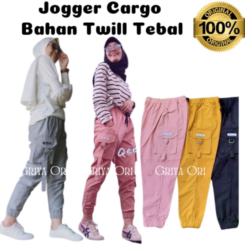QEERANA Cargo Pants Ori Celana Jogger Wanita Modis Bahan Katun Premium