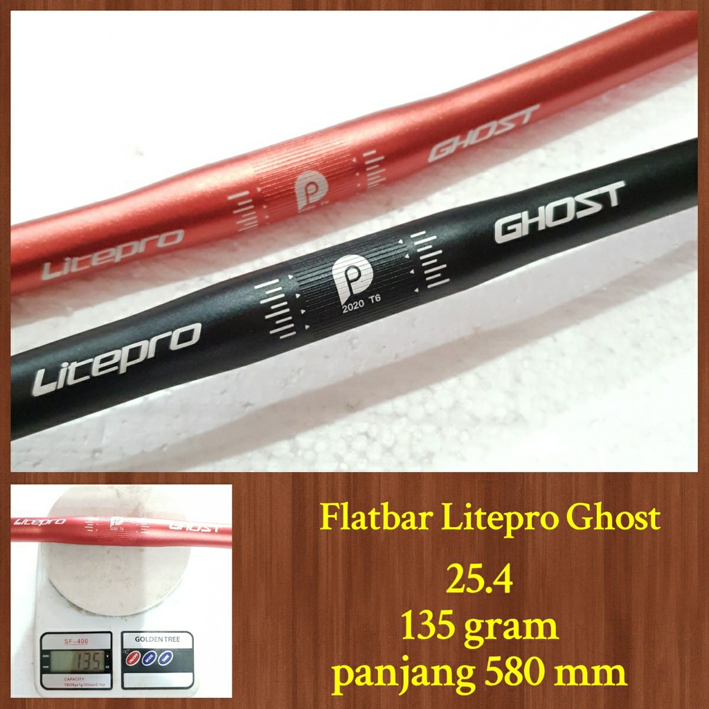 Bar Litepro Ghost Flatbar Stang Sepeda Lipat Fixie Handlebar Alloy 25.4 Standar