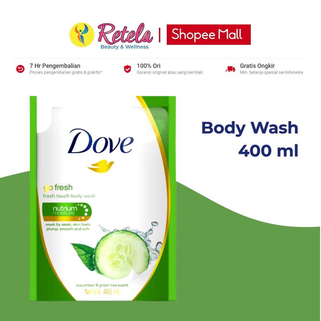 Promo Harga Dove Body Wash Go Fresh Fresh Touch 400 ml - Shopee