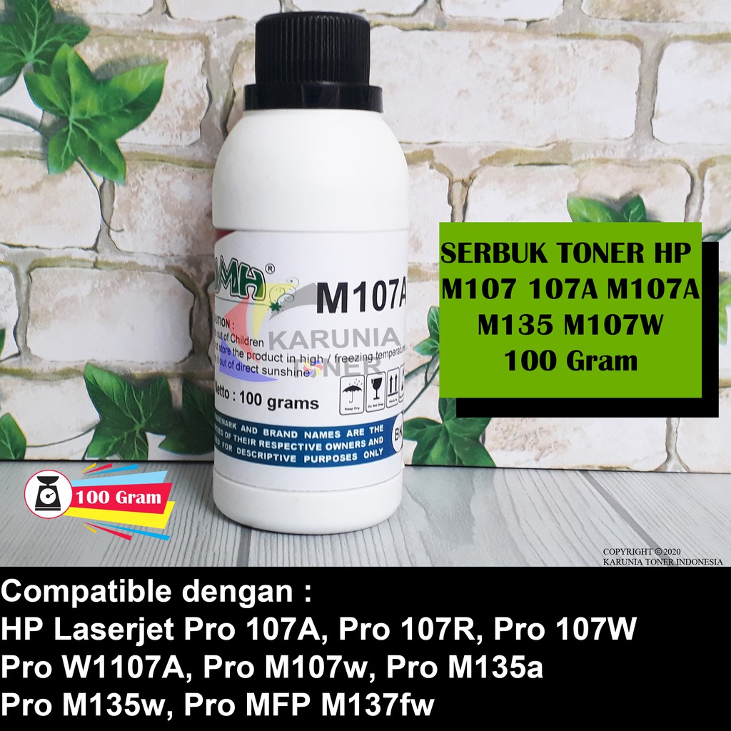 Serbuk Toner Printer HP Laserjet 107A M107A M107 107A 107W 107 M170w M135a M137fw M135W 2X Pakai