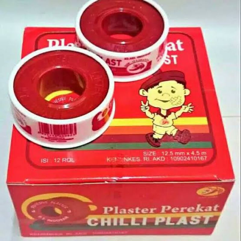 Plaster perekat chilli plast 12,5 mm x 4,5 m / Plester rol kain 12.5 mm x 4.5 m