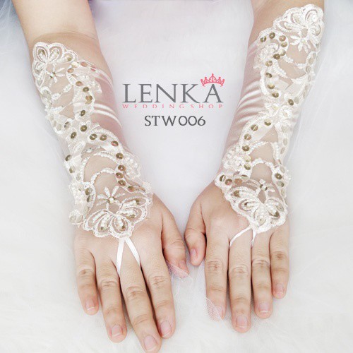 [LIMITED STOCK] WEDDING GLOVES NUDE SARUNG TANGAN BROKAT PENGANTIN STW006