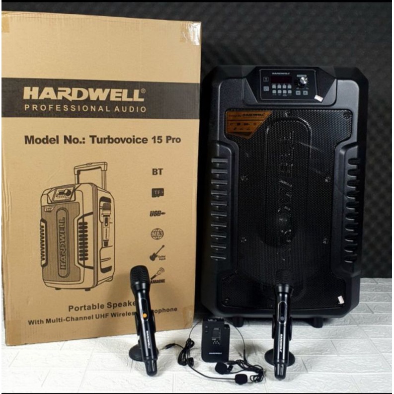 Speaker Portable 15 Inch Hardwell Turbovoice 15 PRO USB Bluetooth Original