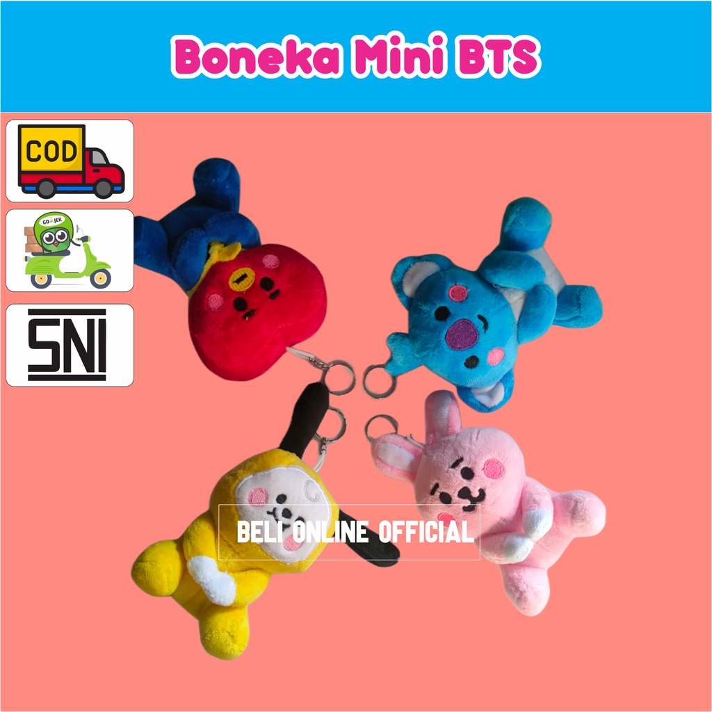 Boneka BTS Mini BT21 Ganci Gantungan Kunci BT21 BTS Doll Boneka Imut Lucu Hadiah Kado