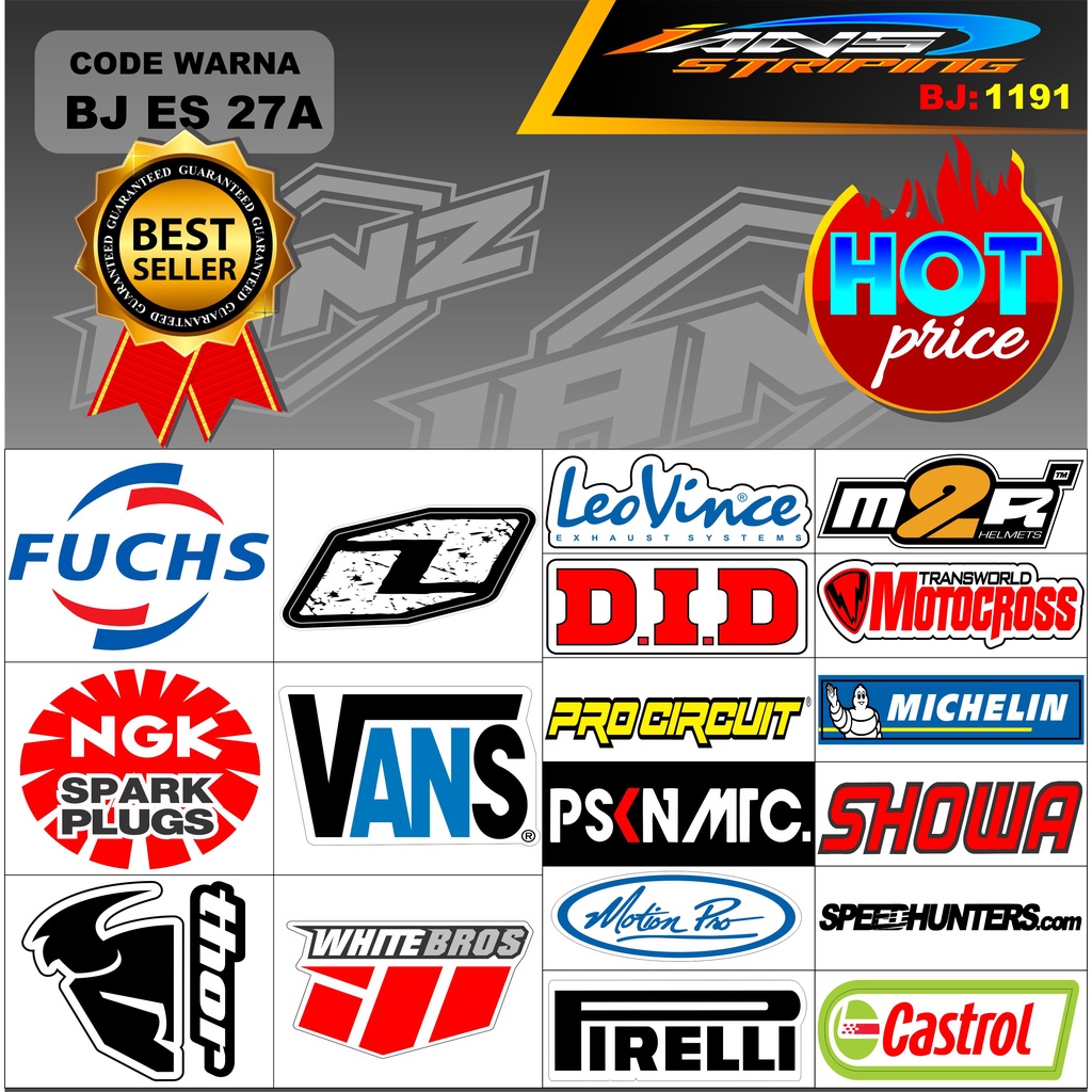 STIKER ESTETIK MOTOR / STIKER HOLOGRAM / STIKER SPONSOR  MOBIL / STICKER MOTOR BEST SELLER