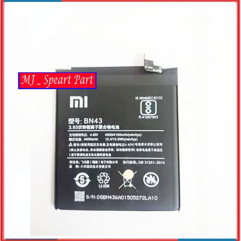 BATTERY BATERAI BATRAI ORIGINAL XIAOMI BN43 REDMI NOTE 4X SNAPDRAGON