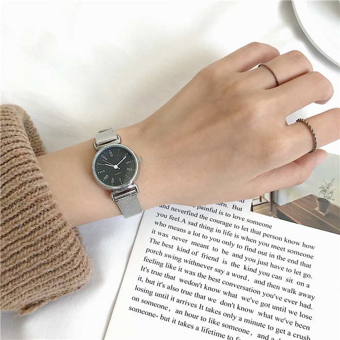 MURMURE.ID | JAM TANGAN WANITA ANALOG TALI STAINLESS STEEL ALA KOREA JAM TANGAN IMPORT FW017-6
