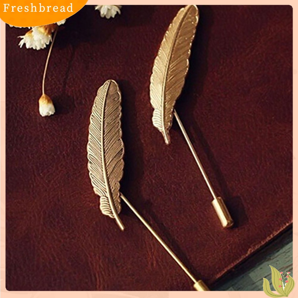 [ TERLARIS]Brooch Elegant Decorative Vintage Men Feather Lapel Pin for Suit