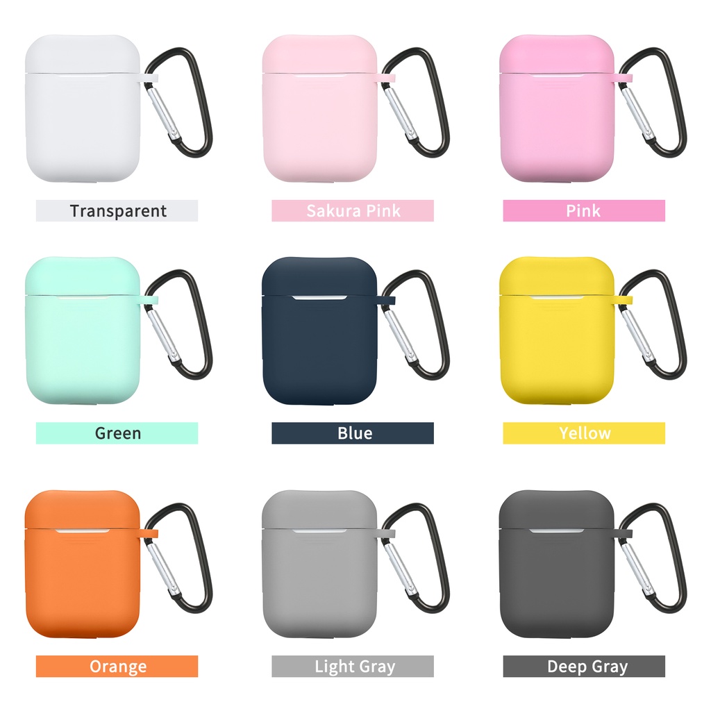 Soft Case Airpods Apple Earphone Bluetooth Wireless Bahan Silikon Dengan Carabiner