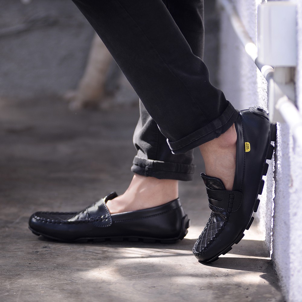 CEBE X OLIVE SepatuFormal Pantofel pria Resmi Hitam Kondangan Kerja Casual Slip On Kulit PU