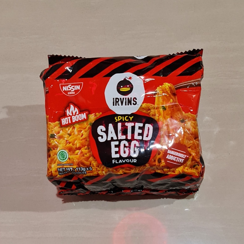 Mi Instant Nissin Irvins Spicy Salted Egg Instant Noodles 5 x 113 Gram