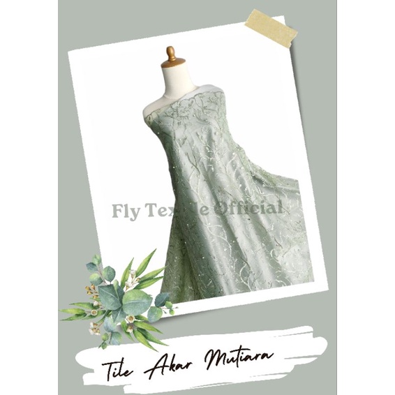 Tile Akar Mutiara Sage Green || Kain Kebaya Tile Murah || KEBAYA SERAGAM || TERMURAH