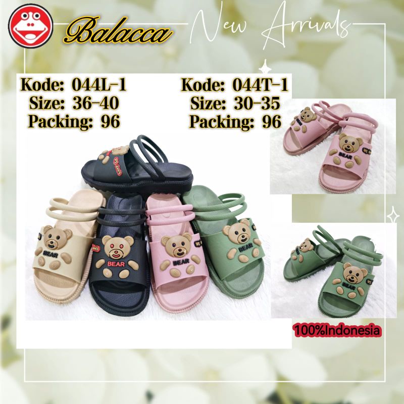 Sandal Perempuan Karakter Beruang | Sandal Anak dan Dewasa | BALACCA 044L | BALACCA 044T