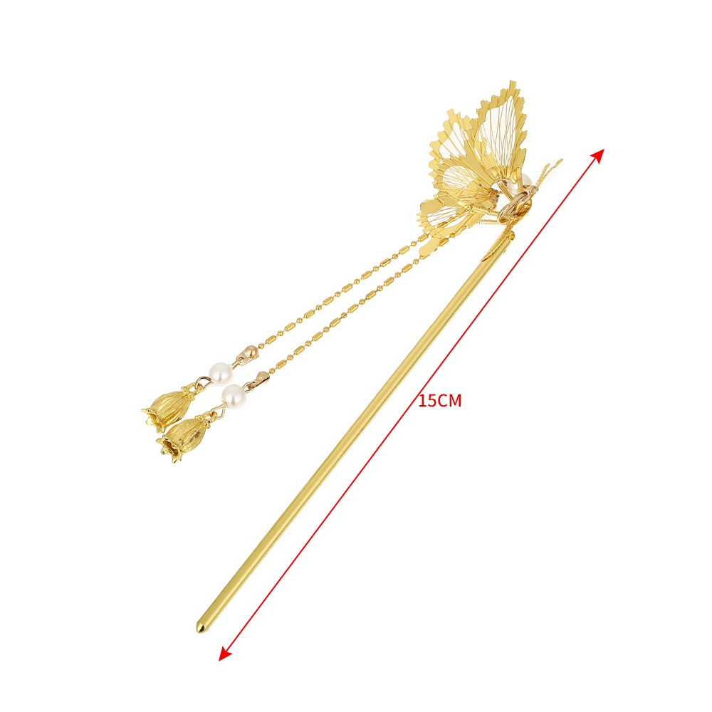 Jepit Rambut Model Kupu-Kupu Rumbai Antik Bahan Metal Untuk Wanita