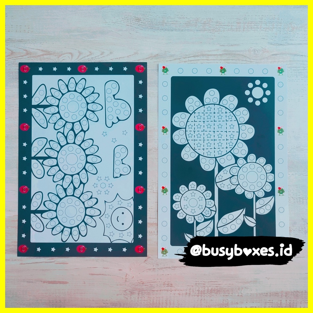 [busyboxes.id] Mainan Edukasi anak 2 tahun mainan edukasi anak 3 tahun Aktivitas anak menempel sticker bunga worksheet preschool