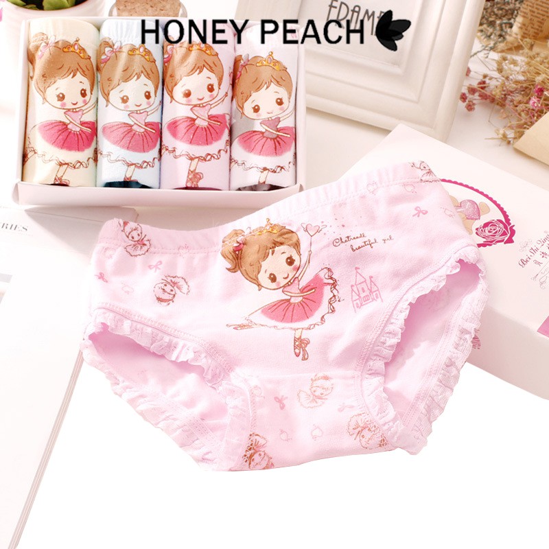 3PCS / Set Anak Celana Dalam Lucu Renda Kartun Celana Nyaman Lembut Pakaian Dalam