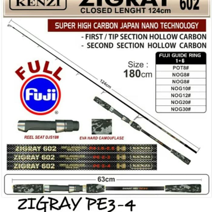 New Sale Joran Spinning Kenzi Zigray Pe 3-4