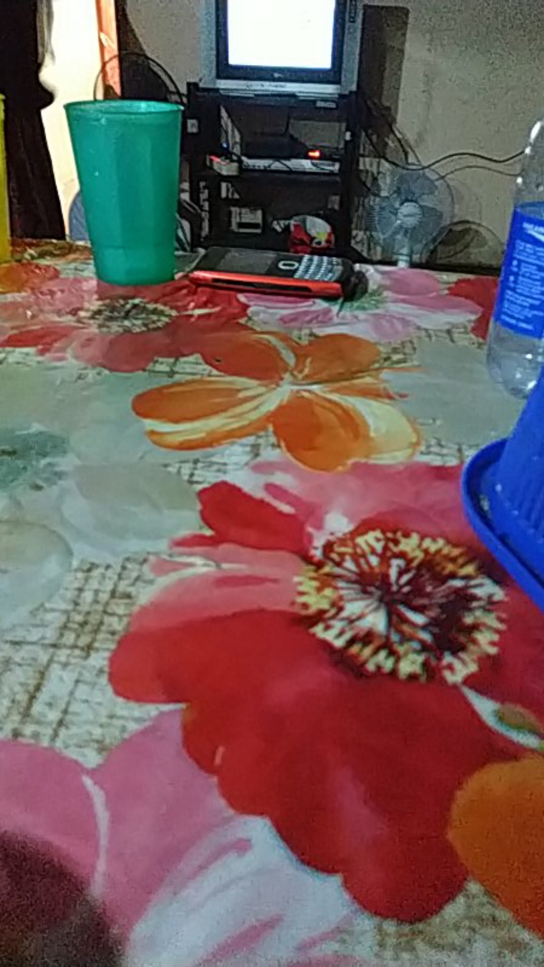 Batik Solo Kembang Biru Pendek Kemeja Pria Katun Halus Sragenan Full Furing