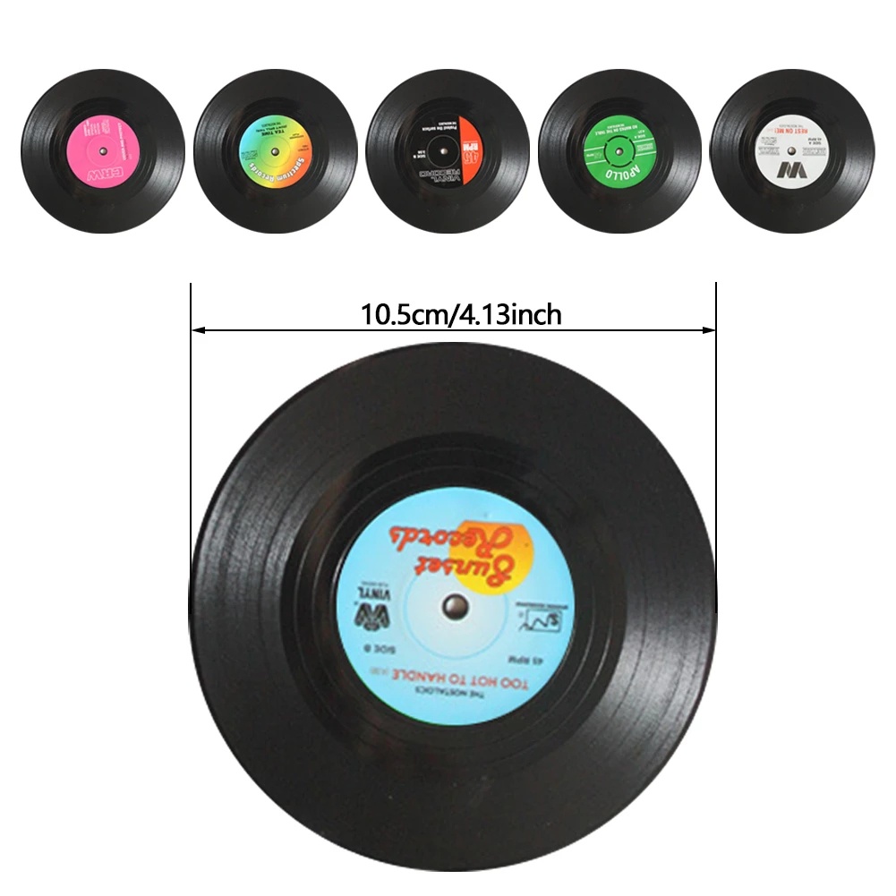 Creative Round Record Table Mat / Kitchen Heat-resistant Anti-slip Coffee Mug Cup Coaster