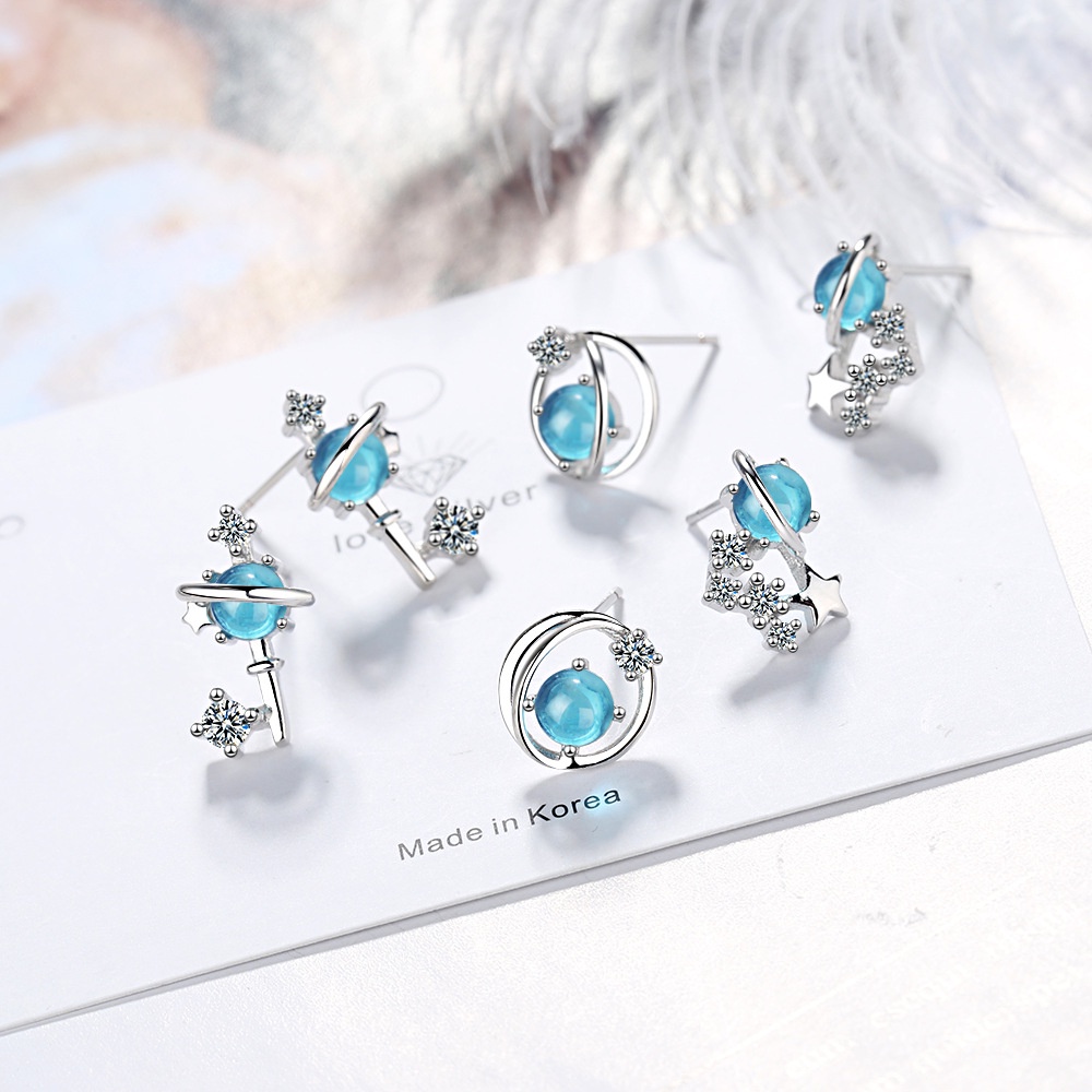 Kalung Liontin Kunci Planet Gaya Korea Untuk Aksesoris Perhiasan Wanita