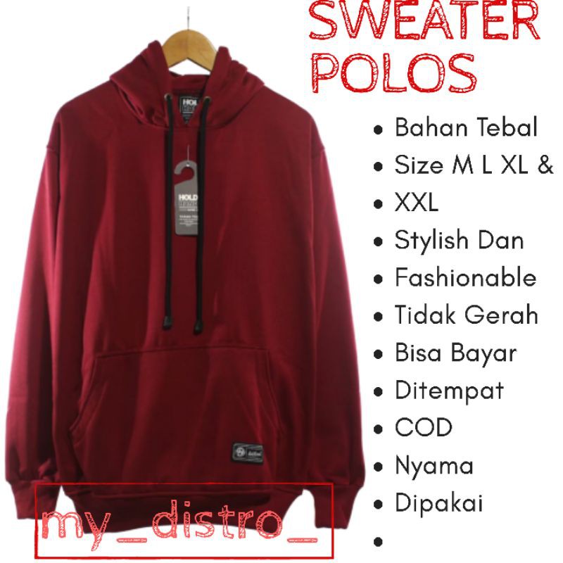 Hoodie Sweater Polos Jumbo XXL High Quality Premium Distro TERMURAH / KEKINIAN / (BISA BAYAR COD)