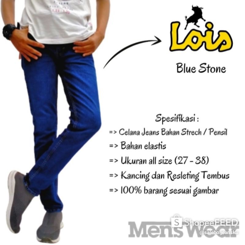 Celana Jeans Lois Pensil Pria Biru Tua Celana Jeans Slimfit