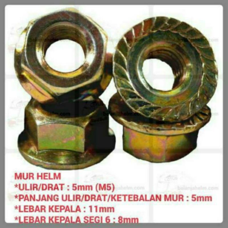 MUR HELM UNTUK DIAMETER BAUT 5 MM