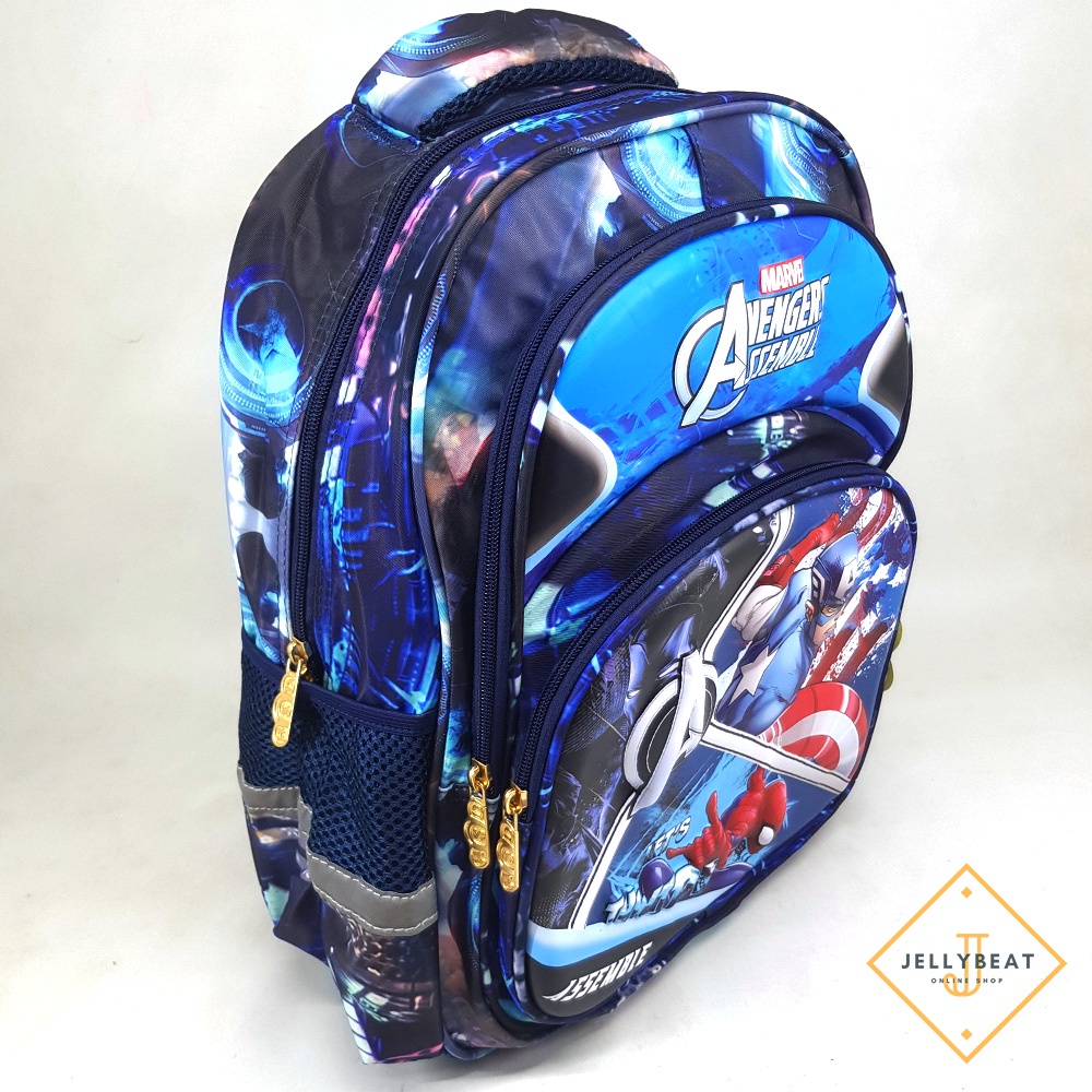 TAS RANSEL 3D ANAK SD 16 INCH KARAKTER CAPTAIN AMERICA