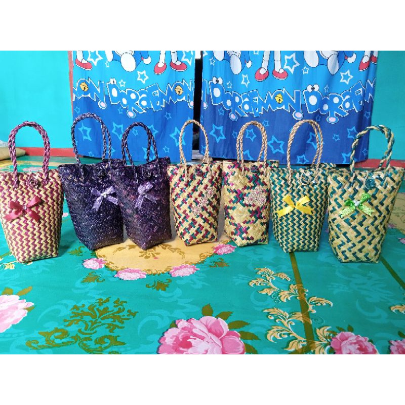 tas bakul purun mini/tas anyaman purun mini/ tas purun motif/part 2