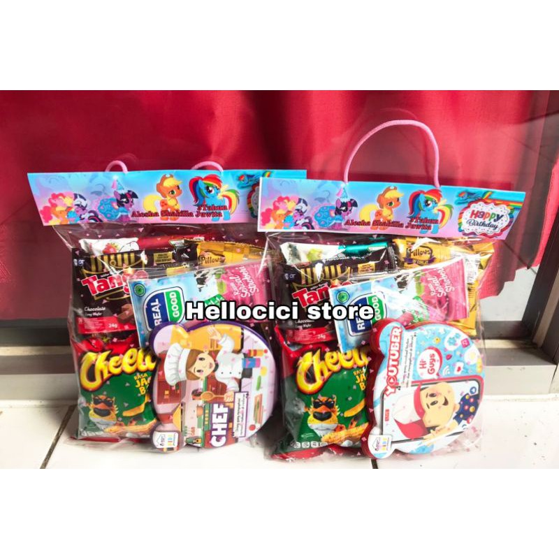 PARCEL NEMTEK KEMASAN ULTAH BINGKISAN SNACK + LUNCH BOX