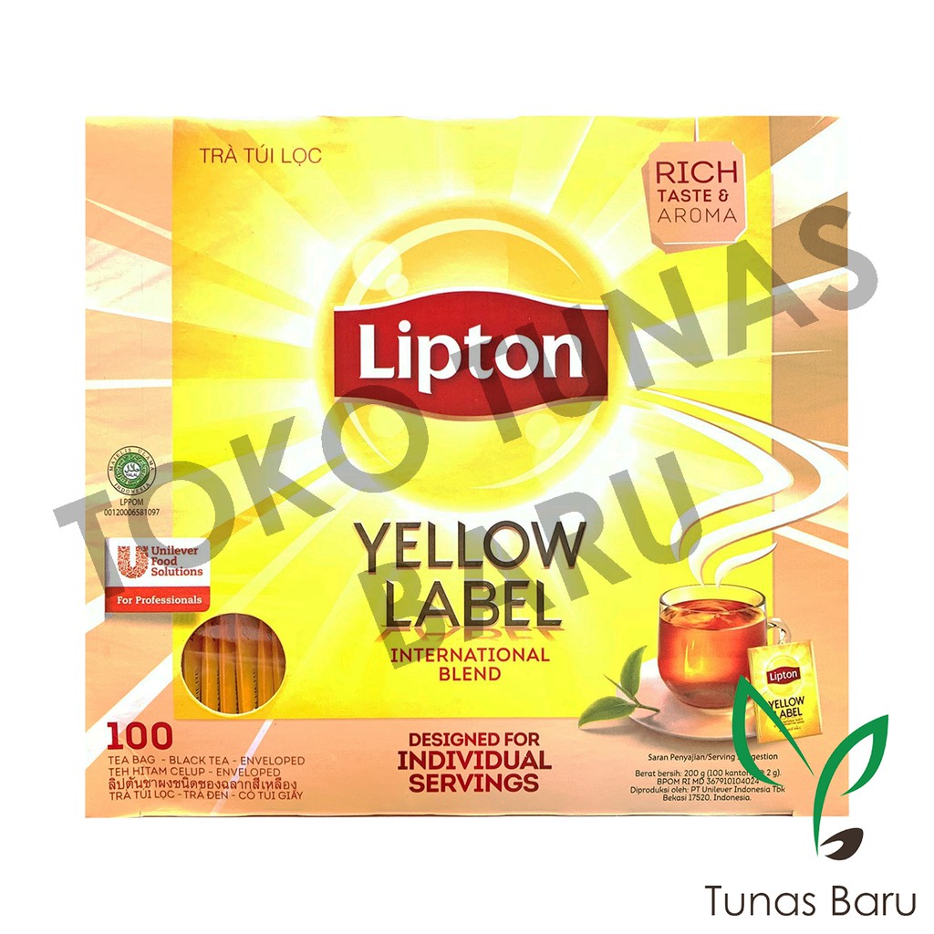 Jual Lipton Yellow Label Enveloped Black Tea Teh Hitam Celup Dengan