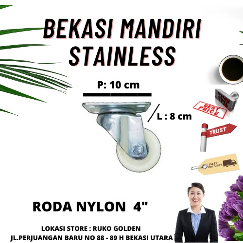 Roda Nylon Putih 4"