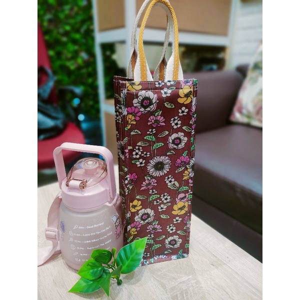 tas botol minum viral Tumbler gemoy tali panjang terlaris motif bunga