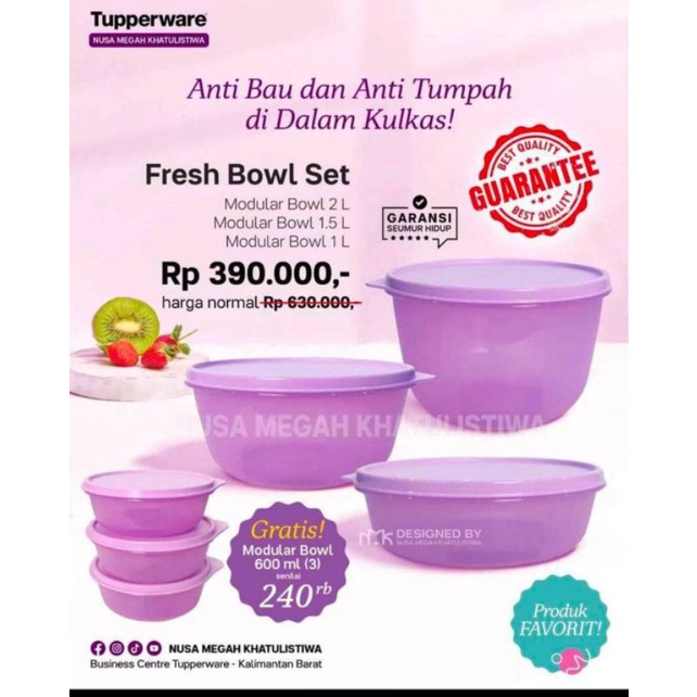 fresh bowl set tupperware